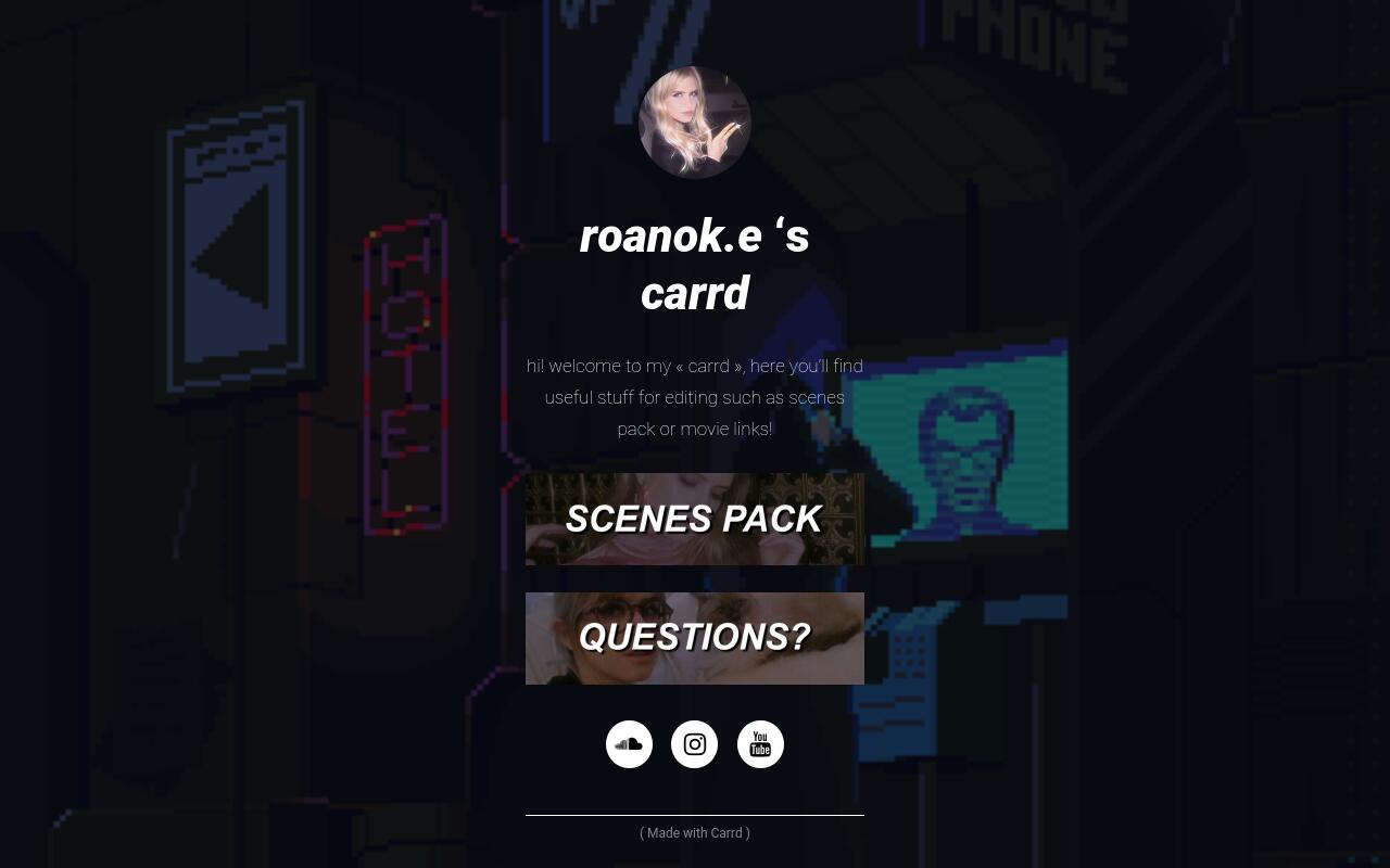Carrd profile picture for @roanoke